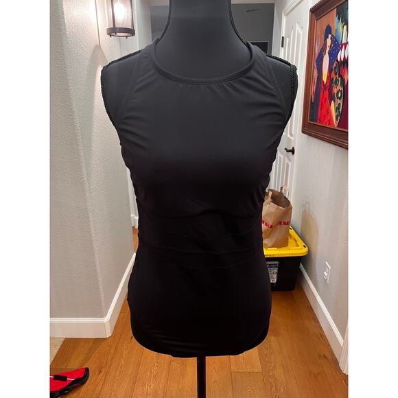 Lands’ End Black High Neck One Piece Swimsuit Women’s XL Classic Fit NWOT - Picture 5 of 6